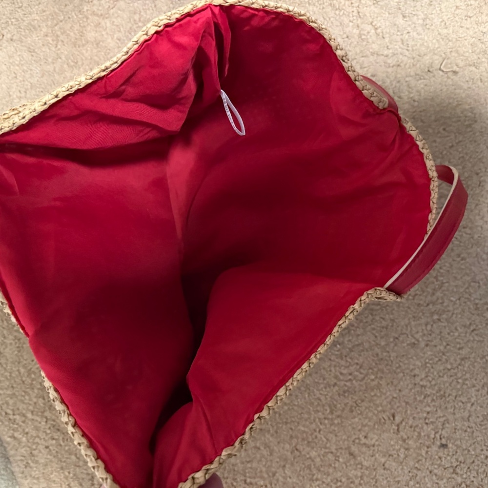 UNO‎ de 50 Straw Tote Bag Red Trim - Picture 8 of 10
